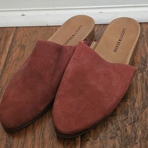 Women's Lucky Brand Delsha Slip On Mule Shoe Size 10 Rust Color